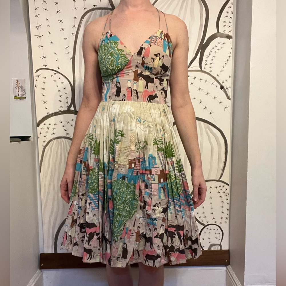Cotton, spring/summer dress, strappy and structured.